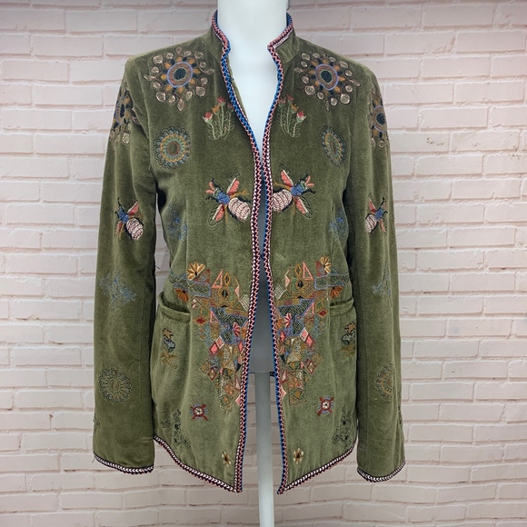zara green velvet blazer